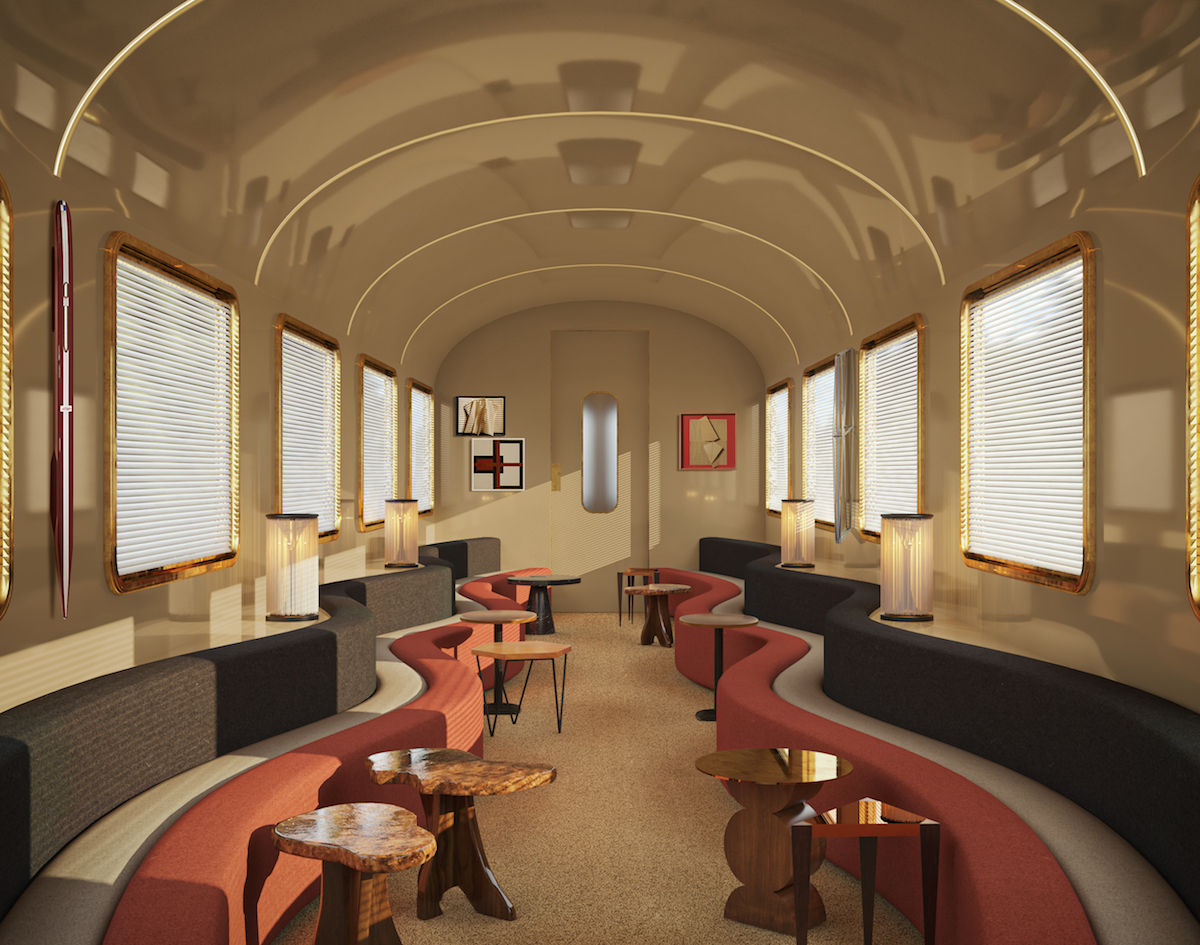 Orient Express La Dolce Vita, lounge - rendering © Dimorestudio