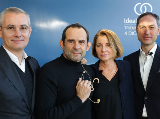 Eugenio Cecchin, CEO at IdealStandard Italia, Roberto Palomba e Ludovica Serafini e Torsten Türling, CEO di Ideal Standard International