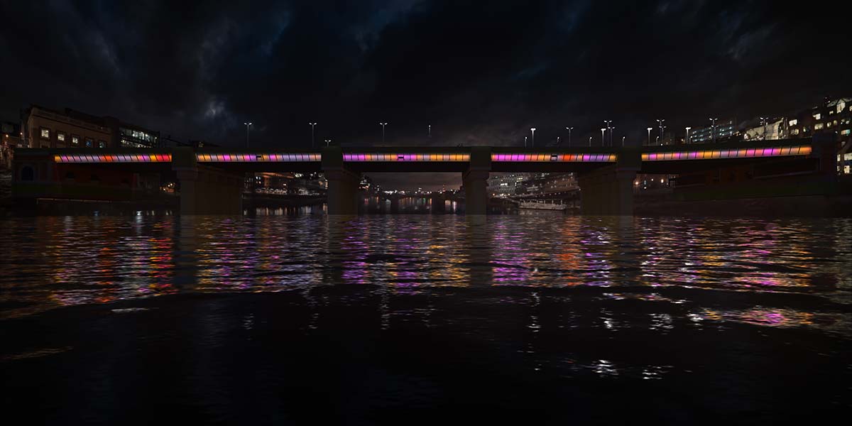 Cannon Street Bridge © Illuminated River, Leo Villareal Studio