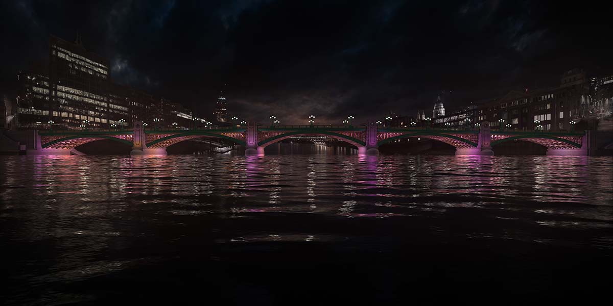 Southwark Bridge © Illuminated River, Leo Villareal Studio