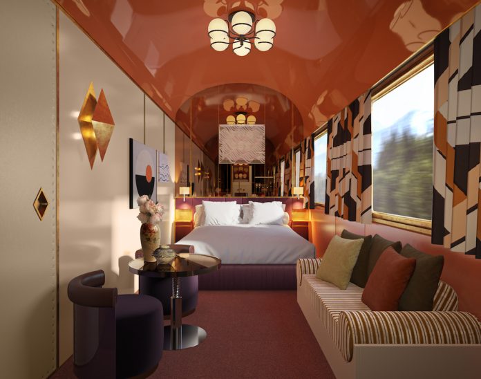 Orient Express La Dolce Vita, suite - rendering © Dimorestudio