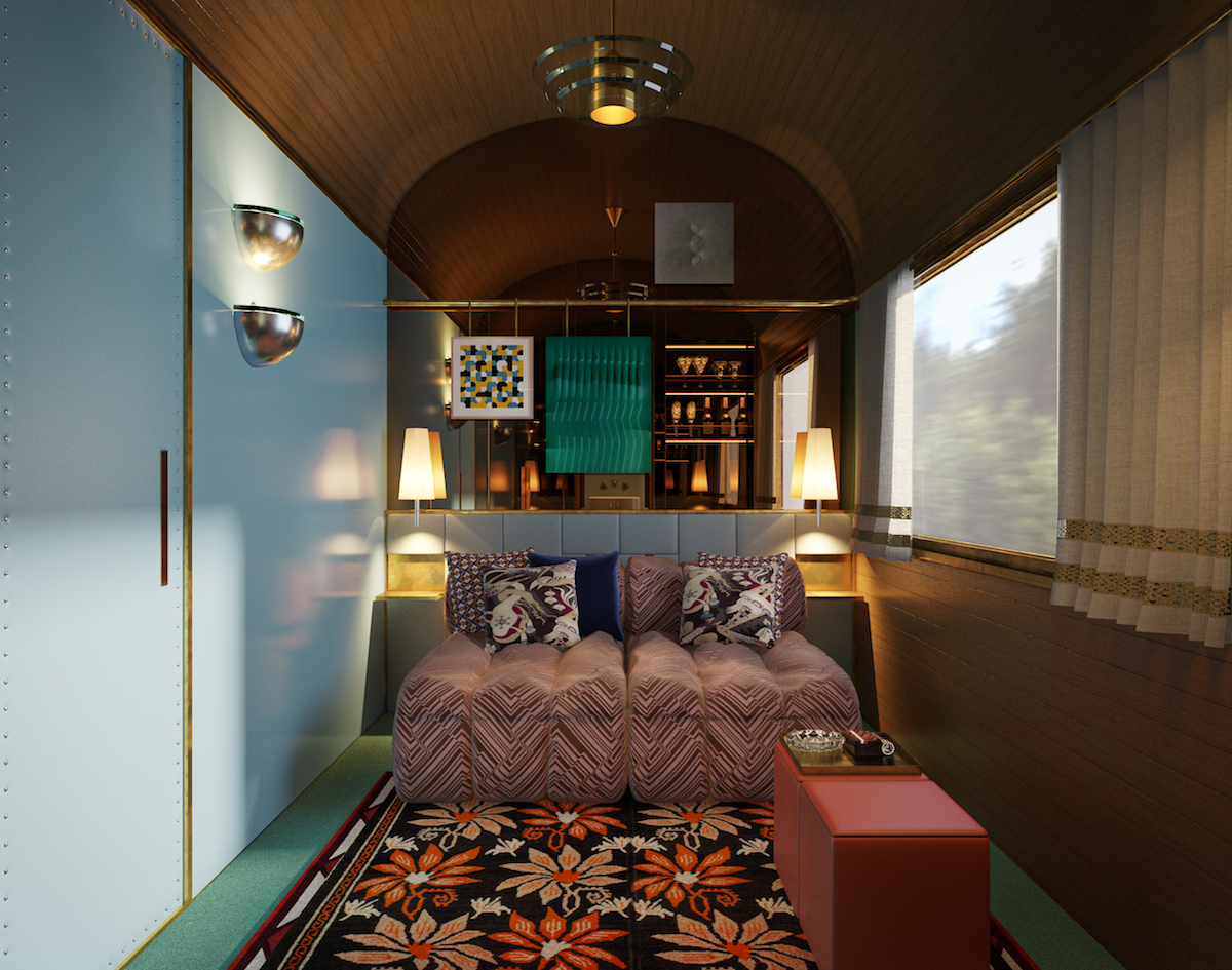 Orient Express La Dolce Vita, Suite Deluxe - rendering © Dimorestudio