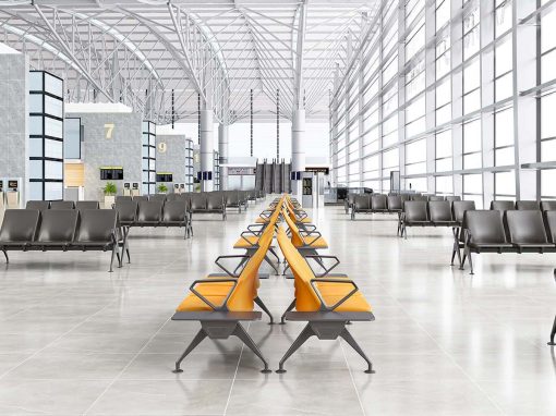 Flying Airport Bench System by Sunon, Design favaretto/partners