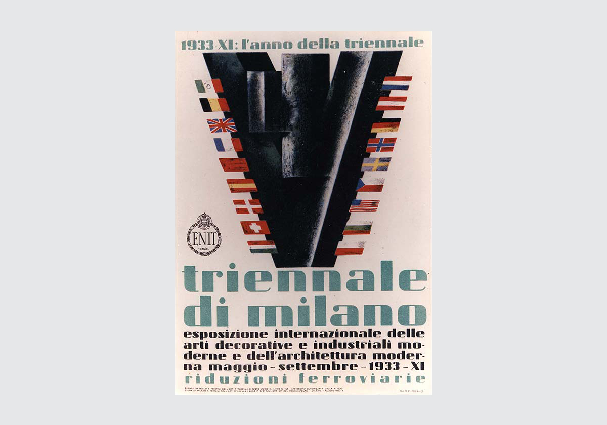 Historical poster of the Milan Triennale, 1933