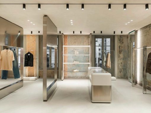 Reggiani, Tessabitb flagship store, Como, 2023, lighting design Nicola Barbagli, design Cardinali & Gazzabin Architects