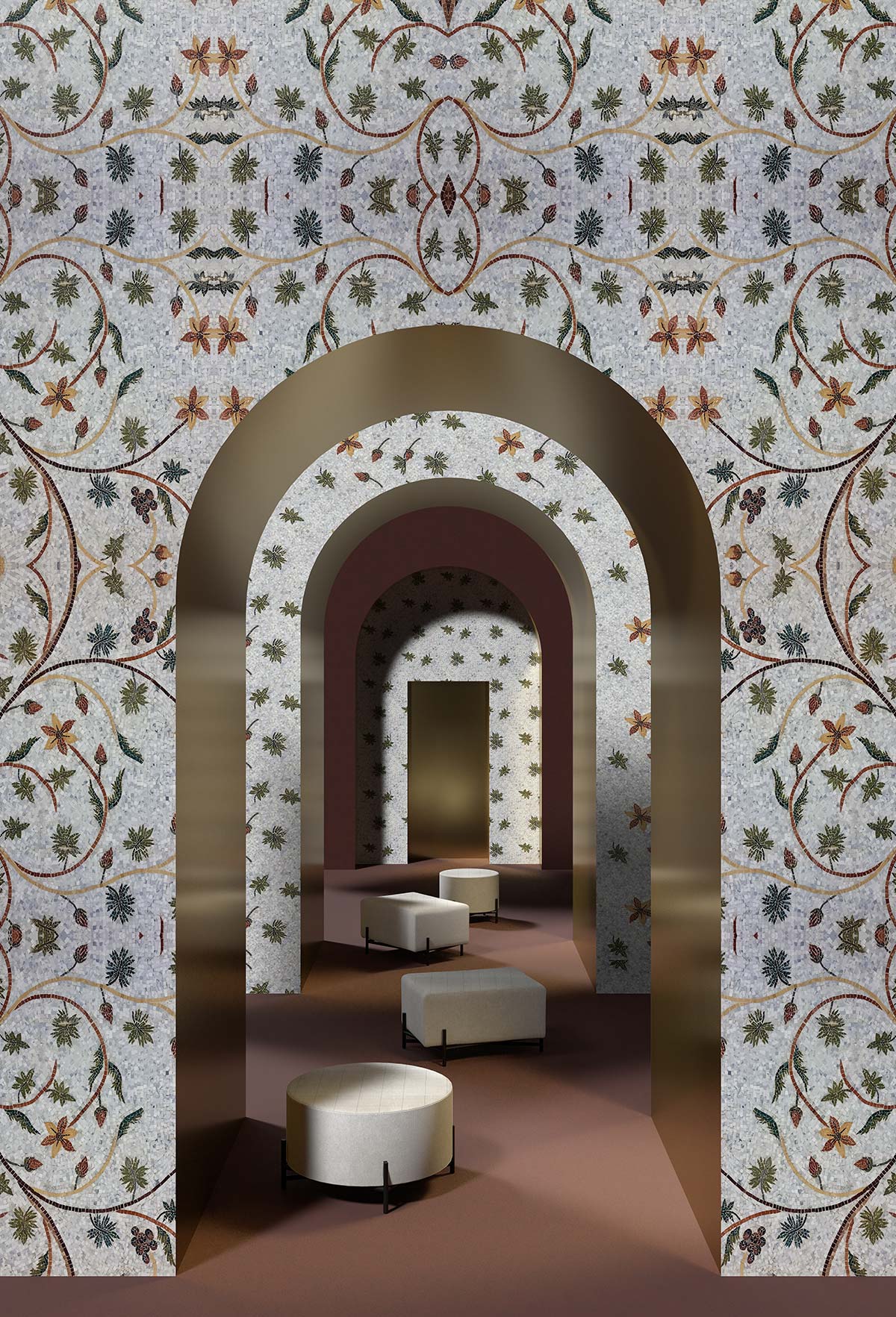Fiori e Foglie, Mosaico collection by Styl’editions, design Gumdesign