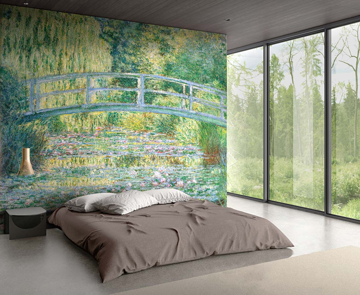 Bassin aux nympheas harmonie verte by WallPepper®/Group, design Claude Monet
