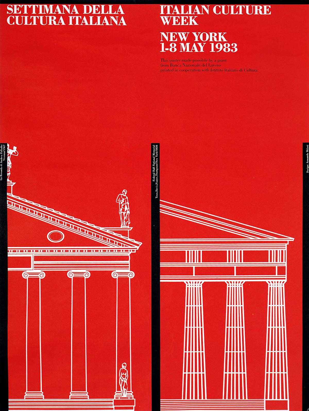 Italian Culture Week poster by Armando Milani, 1983